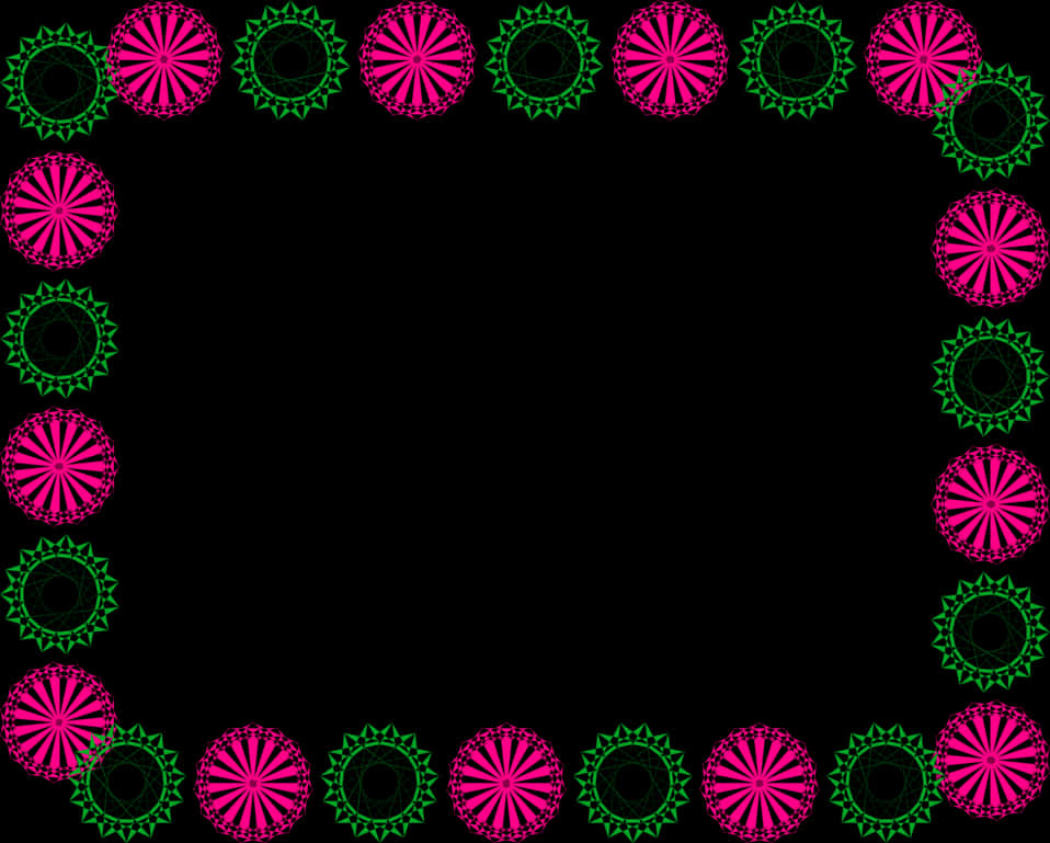 Vibrant Geometric Border Design PNG Image