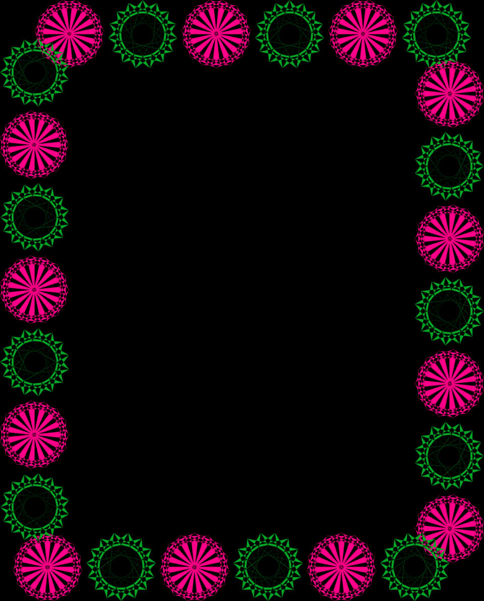 Vibrant Geometric Border Design PNG Image