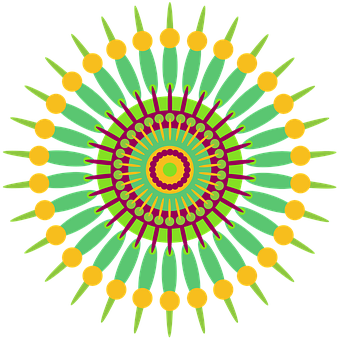 Vibrant Geometric Mandala Art PNG Image