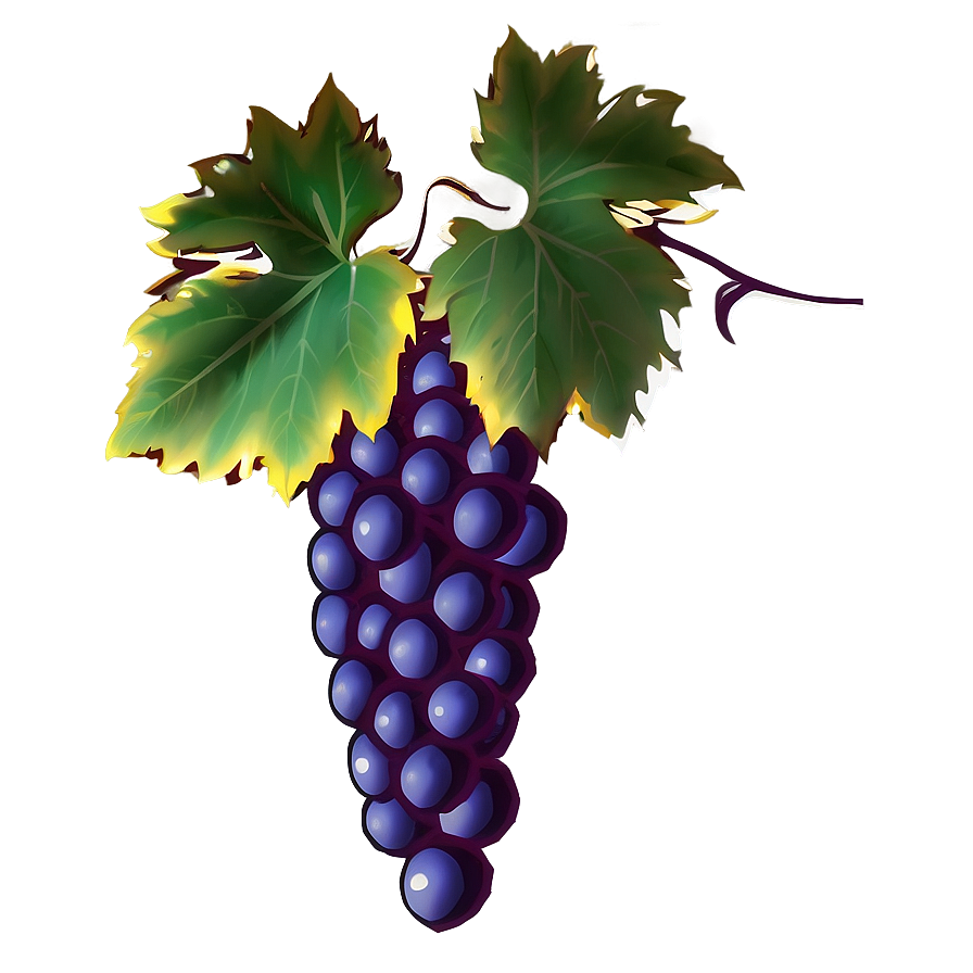 Vibrant Grape Cluster Illustration PNG Image