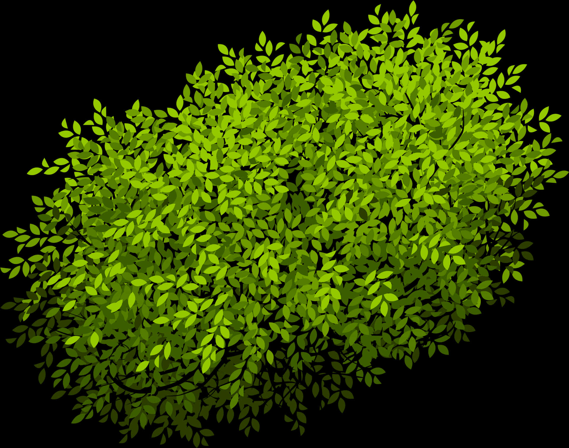 Vibrant Green Bush3 D Render PNG Image