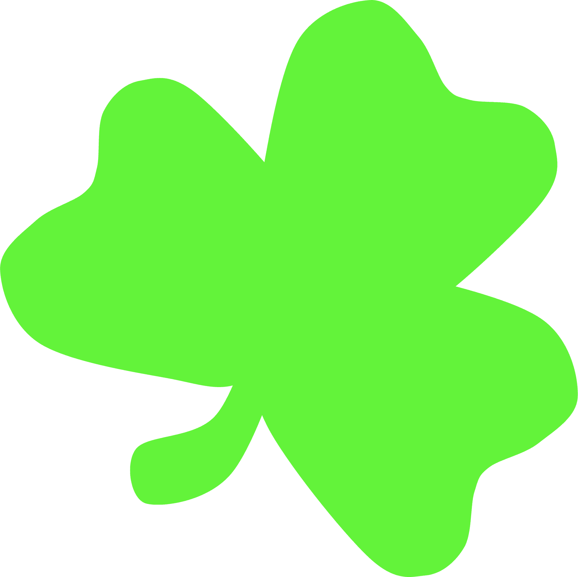 Vibrant Green Clover Graphic PNG Image