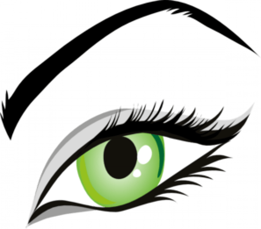 Vibrant Green Eye Illustration PNG Image