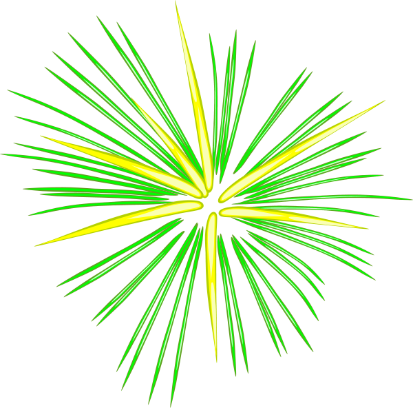 Vibrant Green Firework Explosion Clipart PNG Image