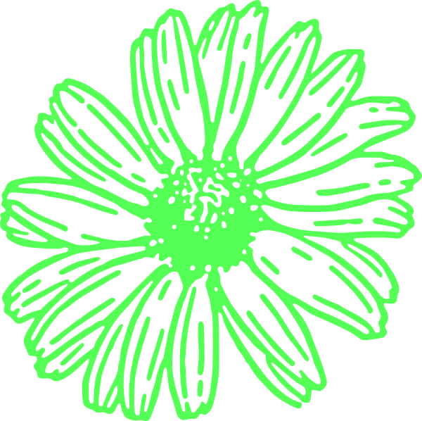 Vibrant Green Floral Illustration PNG Image