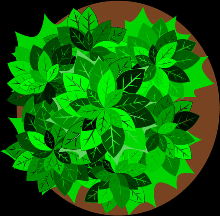 Vibrant Green Leafy Bush Illustration PNG Image