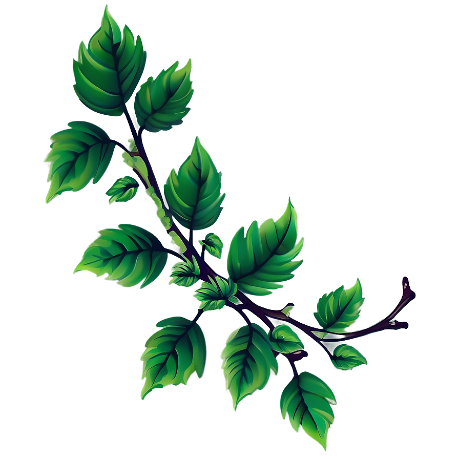 Vibrant Green Leaveson Branch PNG Image