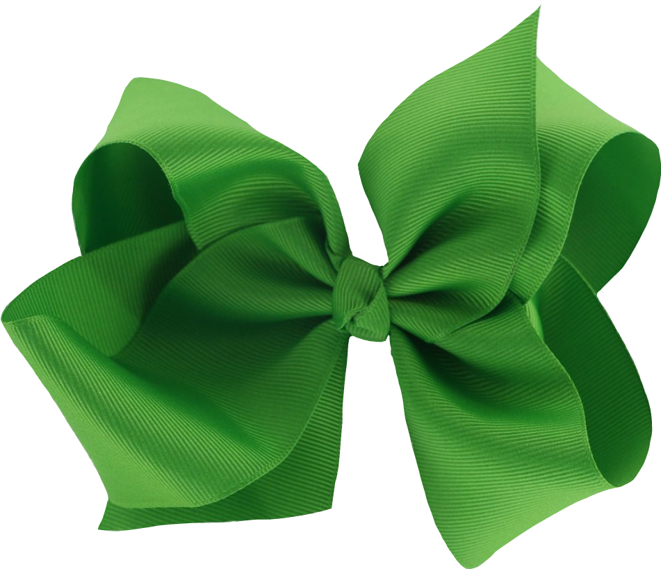 Vibrant Green Ribbon Bow PNG Image