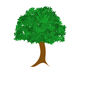 Vibrant Green Tree Graphic PNG Image