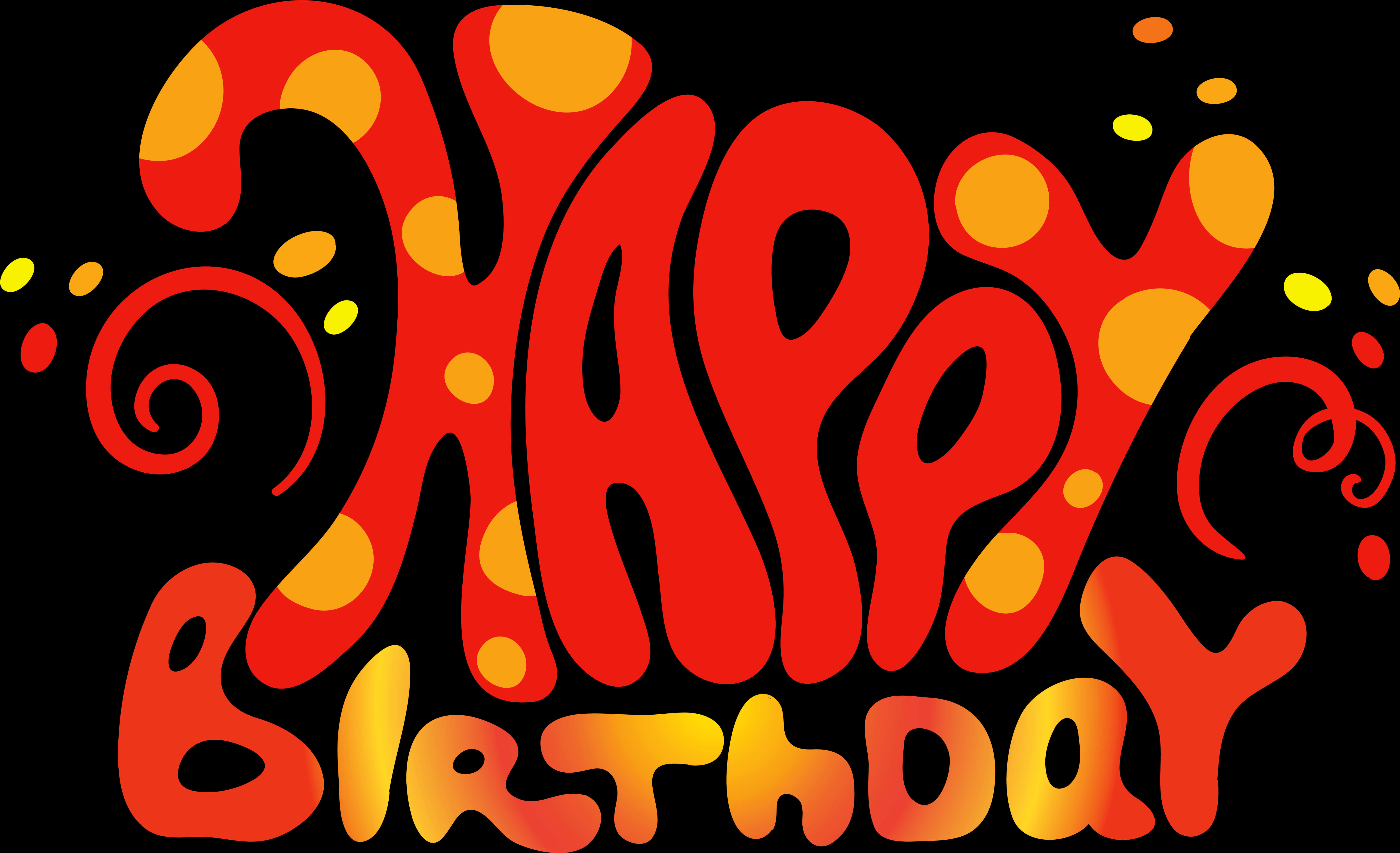 Vibrant Happy Birthday Text PNG Image