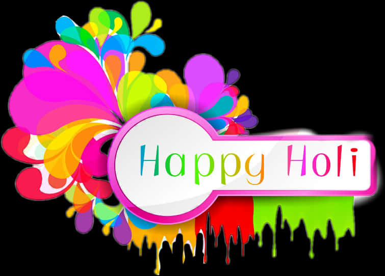 Vibrant_ Happy_ Holi_ Greeting PNG Image