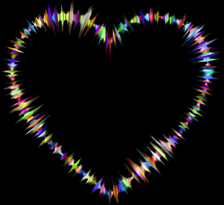 Vibrant Heart Spectrum PNG Image