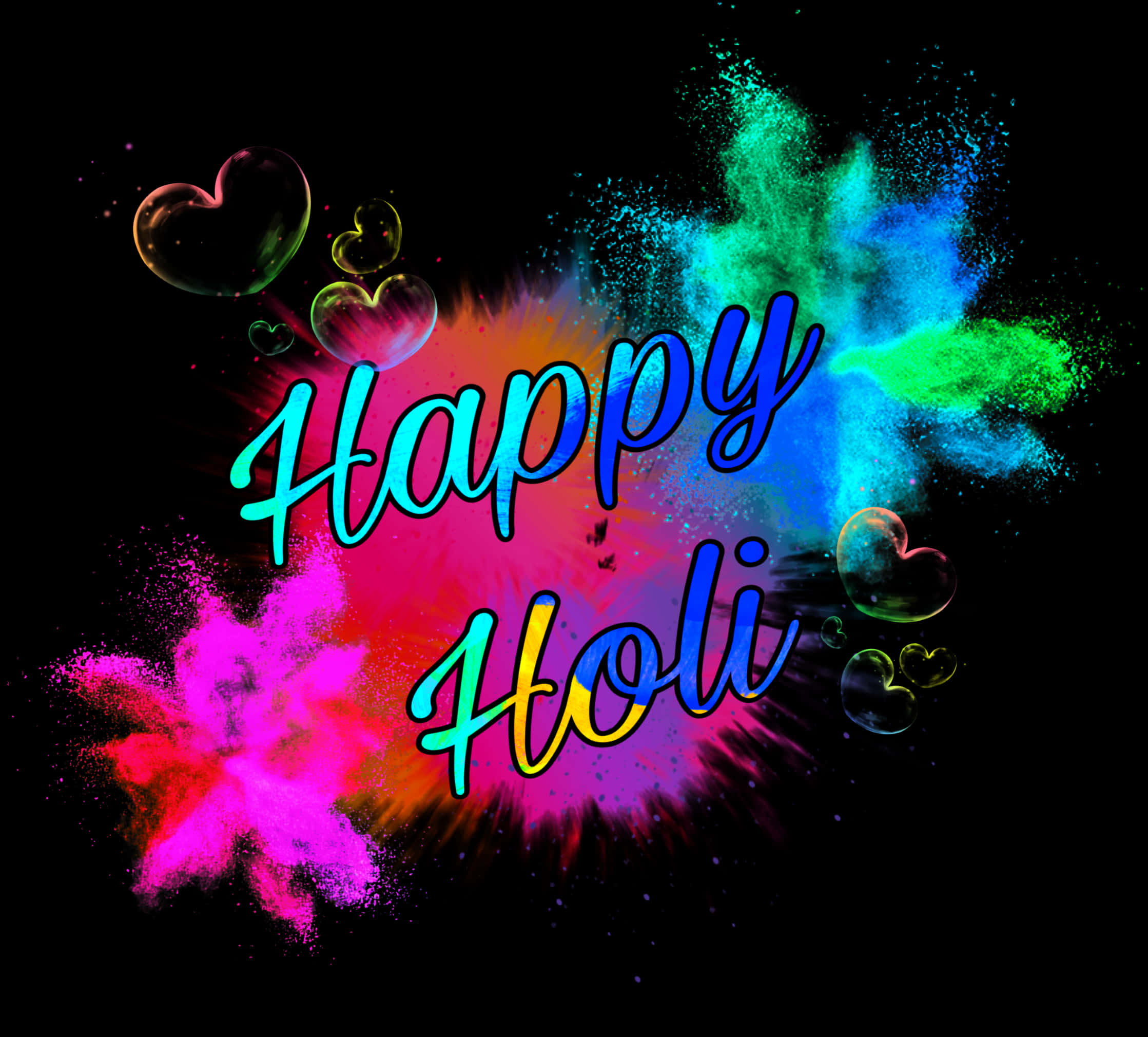 Vibrant_ Holi_ Celebration_ Greeting PNG Image