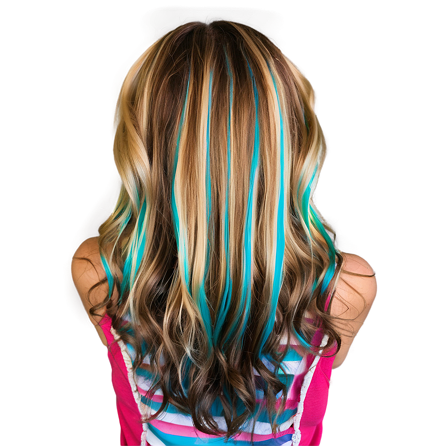 Vibrant Long Hair Highlights Png 54 PNG Image