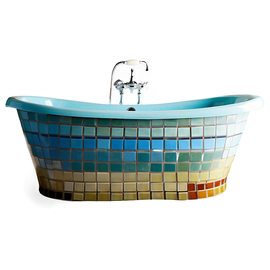 Vibrant Mosaic Tile Bathtub Png 77 PNG Image