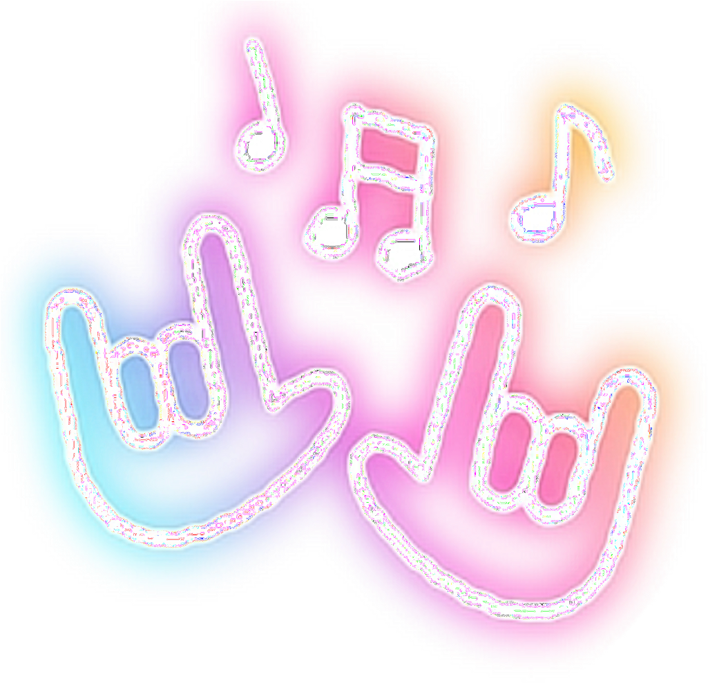 Vibrant Music Notes Abstract PNG Image