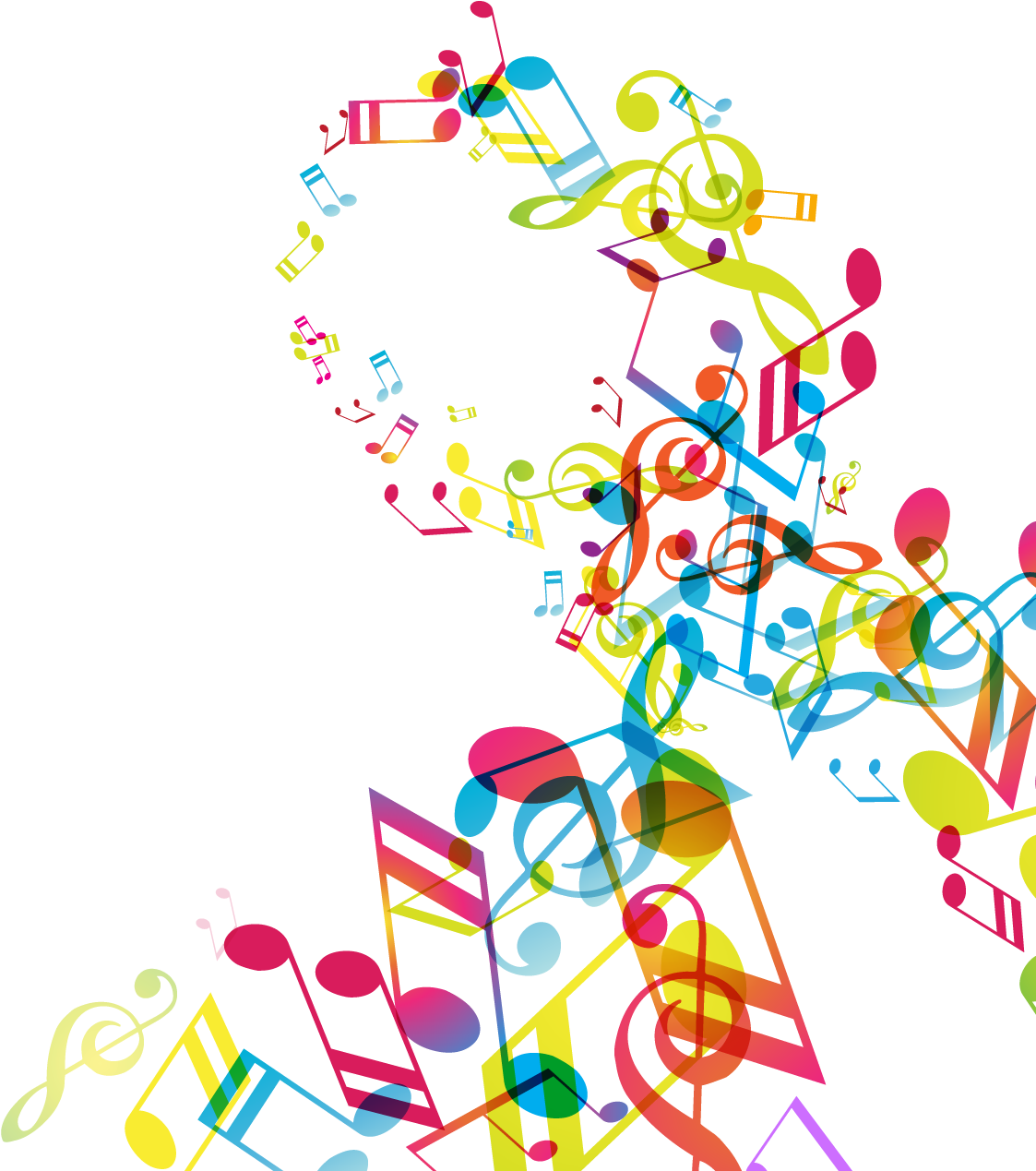 Vibrant_ Musical_ Notes_ Abstract PNG Image