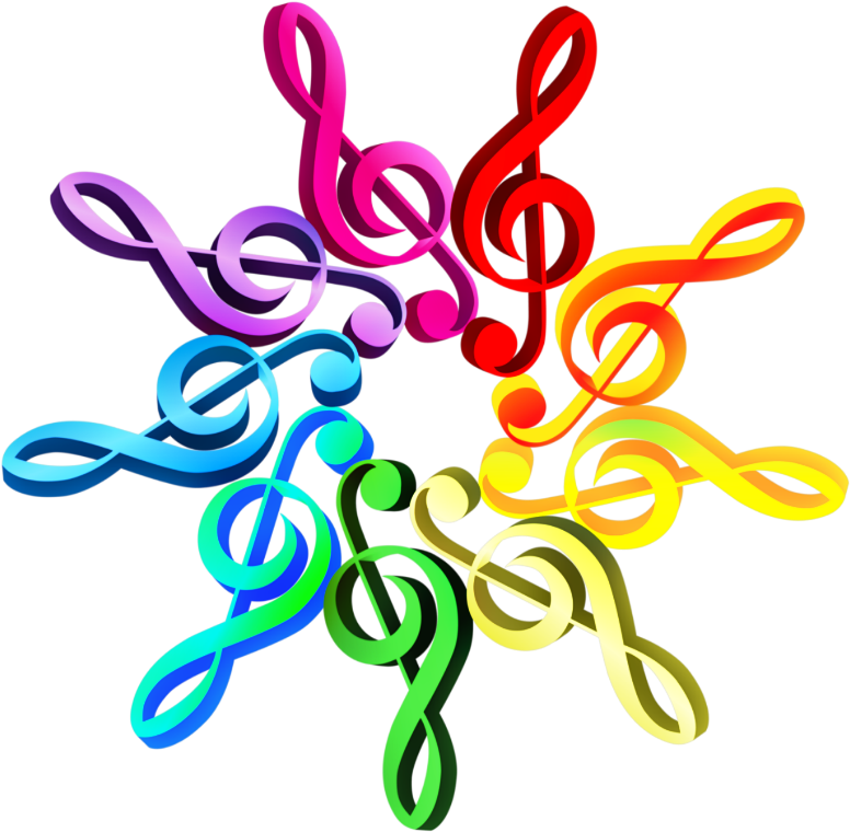 Vibrant_ Musical_ Notes_ Background PNG Image