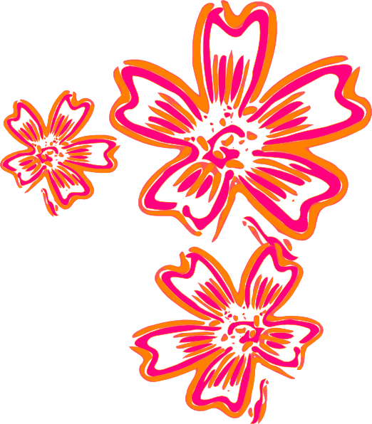 Vibrant Neon Flower Clipart PNG Image