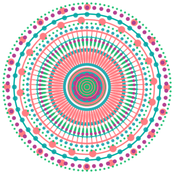 Vibrant Neon Mandala Art PNG Image