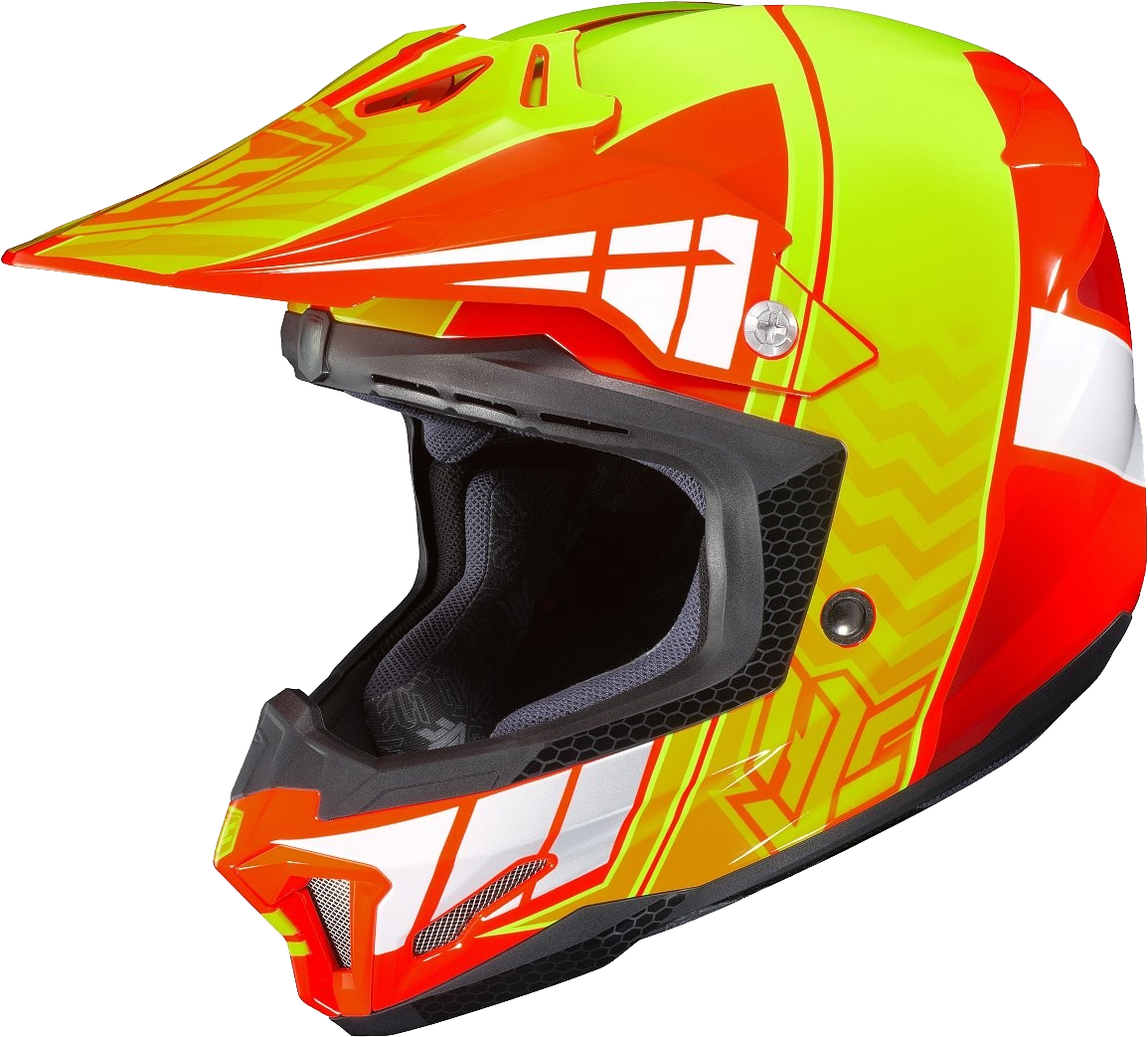 Vibrant Off Road Motorcycle Helmet PNG Image