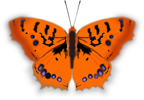 Vibrant Orange Butterfly Art PNG Image