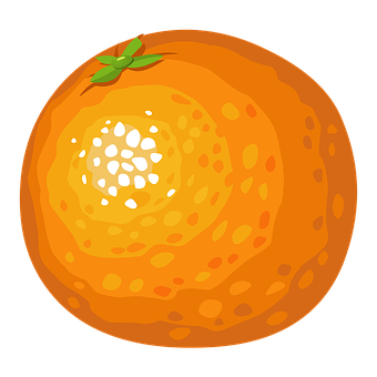 Vibrant Orange Cartoon Illustration PNG Image