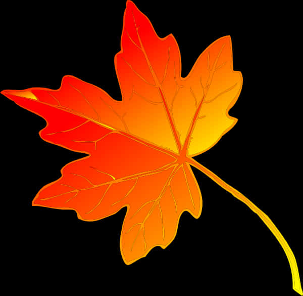 Vibrant Orange Maple Leaf Clipart PNG Image