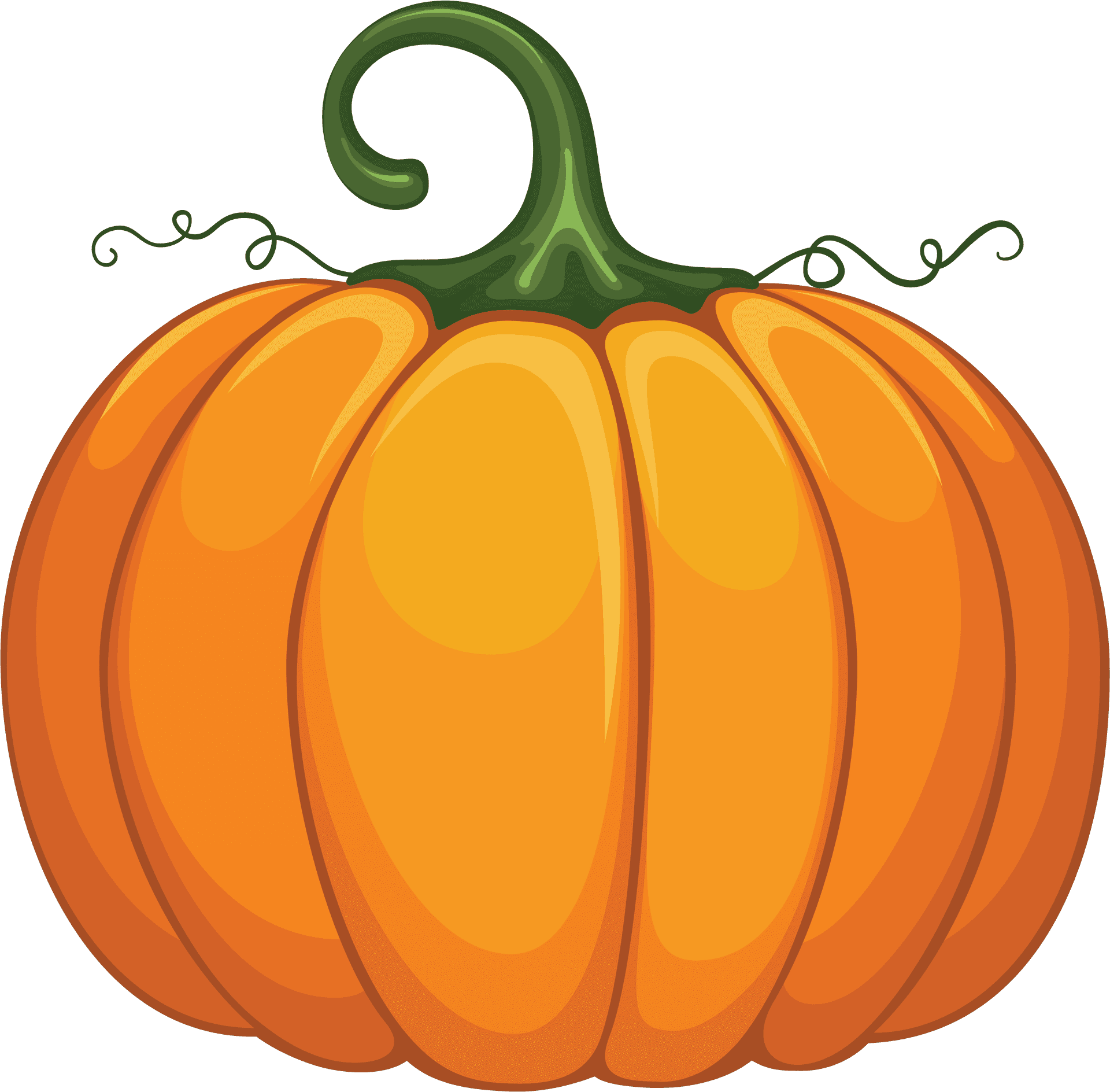 Vibrant Orange Pumpkin Illustration PNG Image