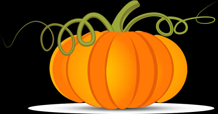 Vibrant Orange Pumpkin Vector PNG Image