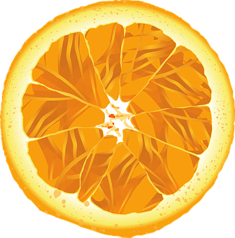 Vibrant Orange Slice Illustration PNG Image