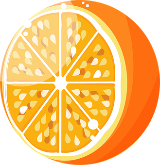 Vibrant Orange Slice Illustration PNG Image