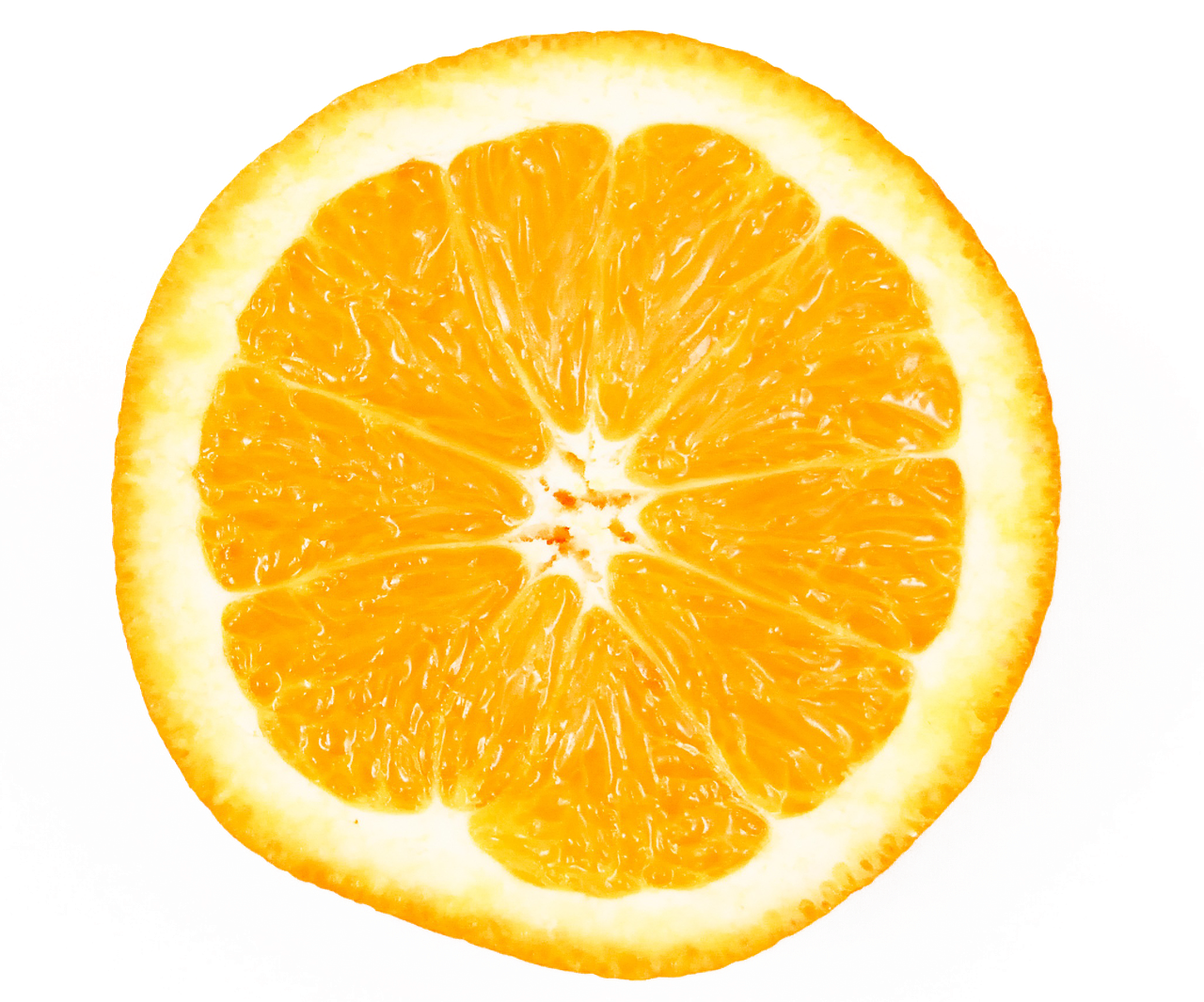 Vibrant Orange Sliceon Black PNG Image