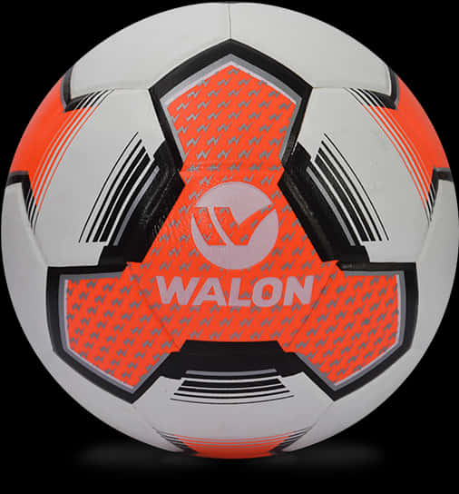 Vibrant Orangeand Black Soccer Ball PNG Image