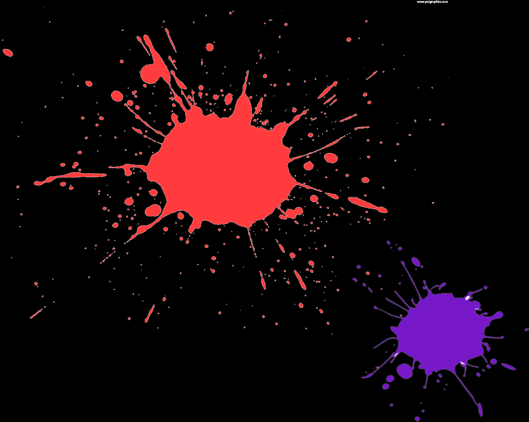 Vibrant Paint Splatteron Black Background PNG Image