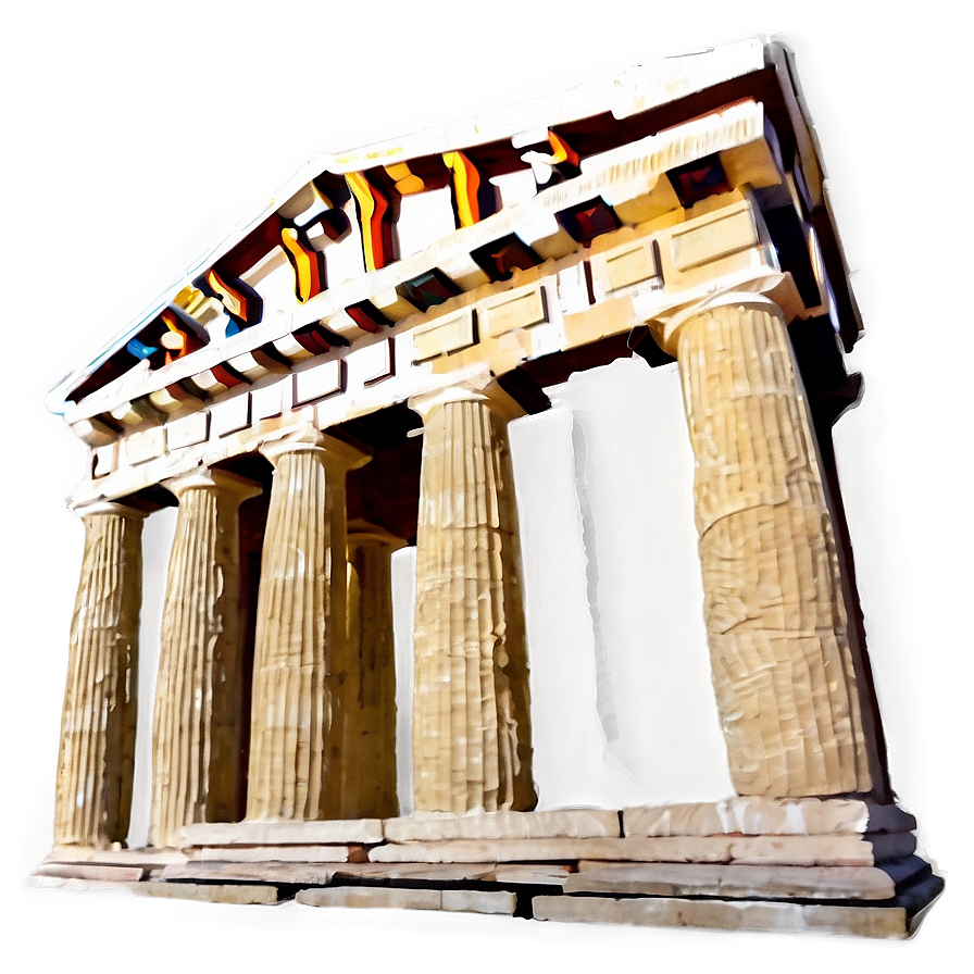 Vibrant Parthenon Painting Png Hcl PNG Image