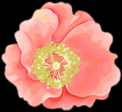 Vibrant Pink Flower Illustration PNG Image