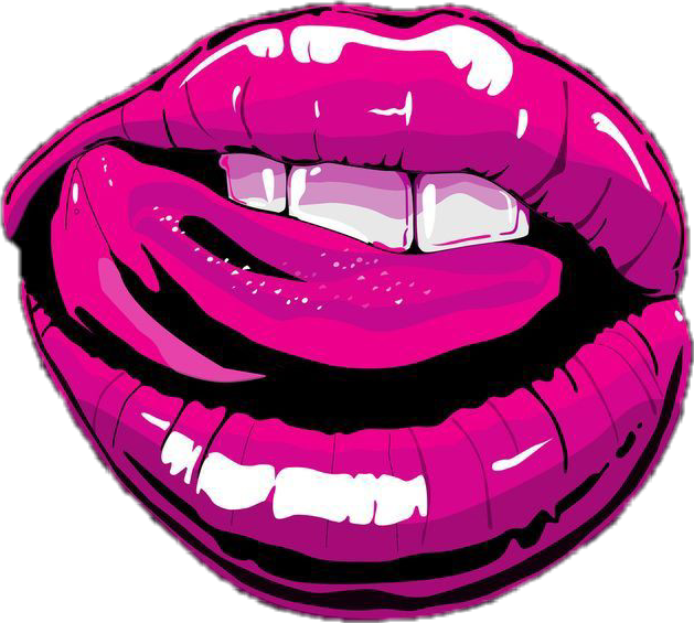 Vibrant Pink Lips Illustration PNG Image