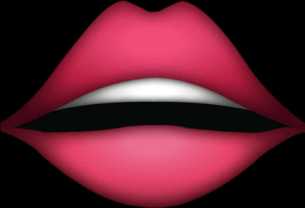 Vibrant Pink Lips PNG Image