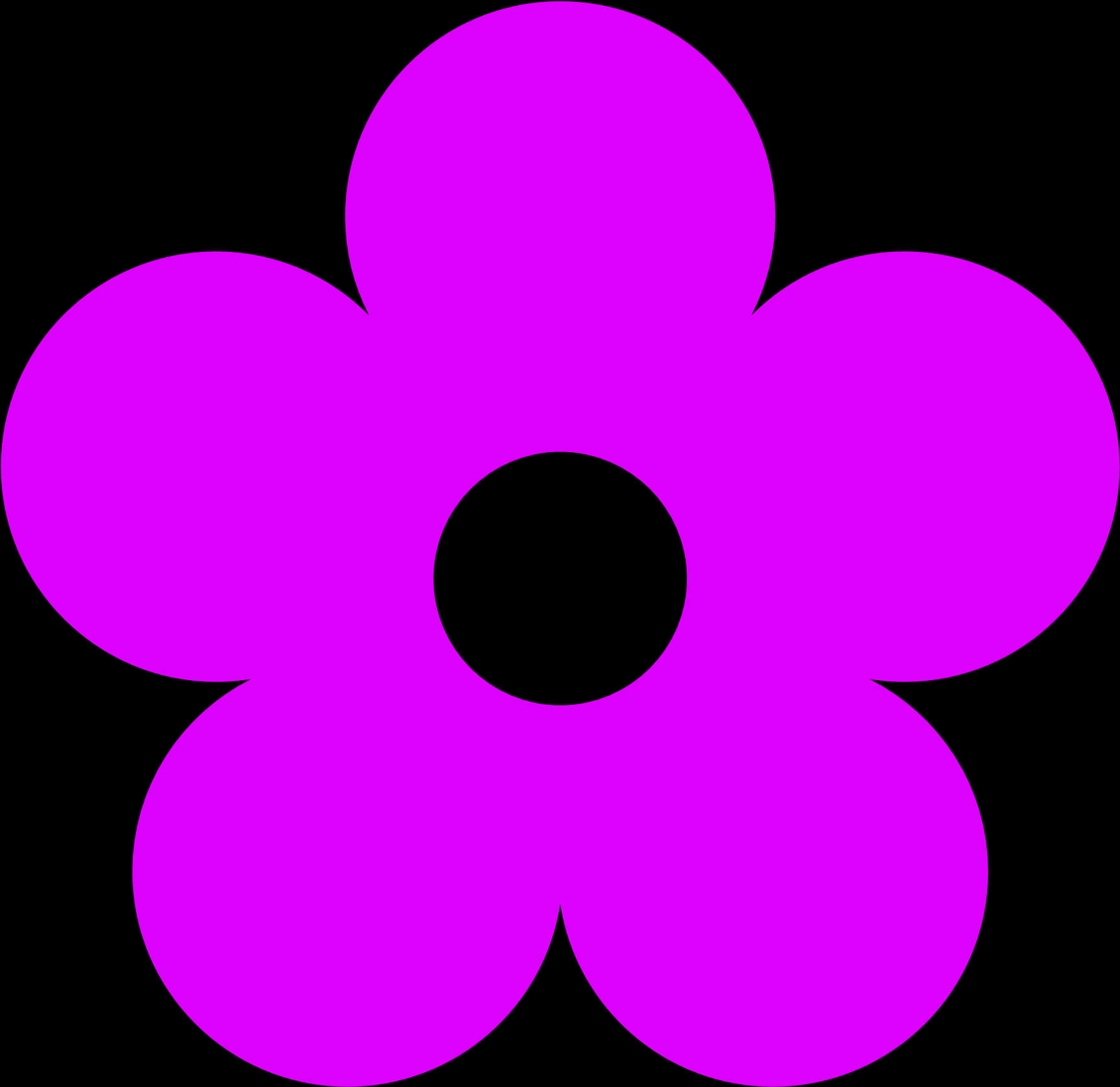 Vibrant Pink Simple Daisy Graphic PNG Image