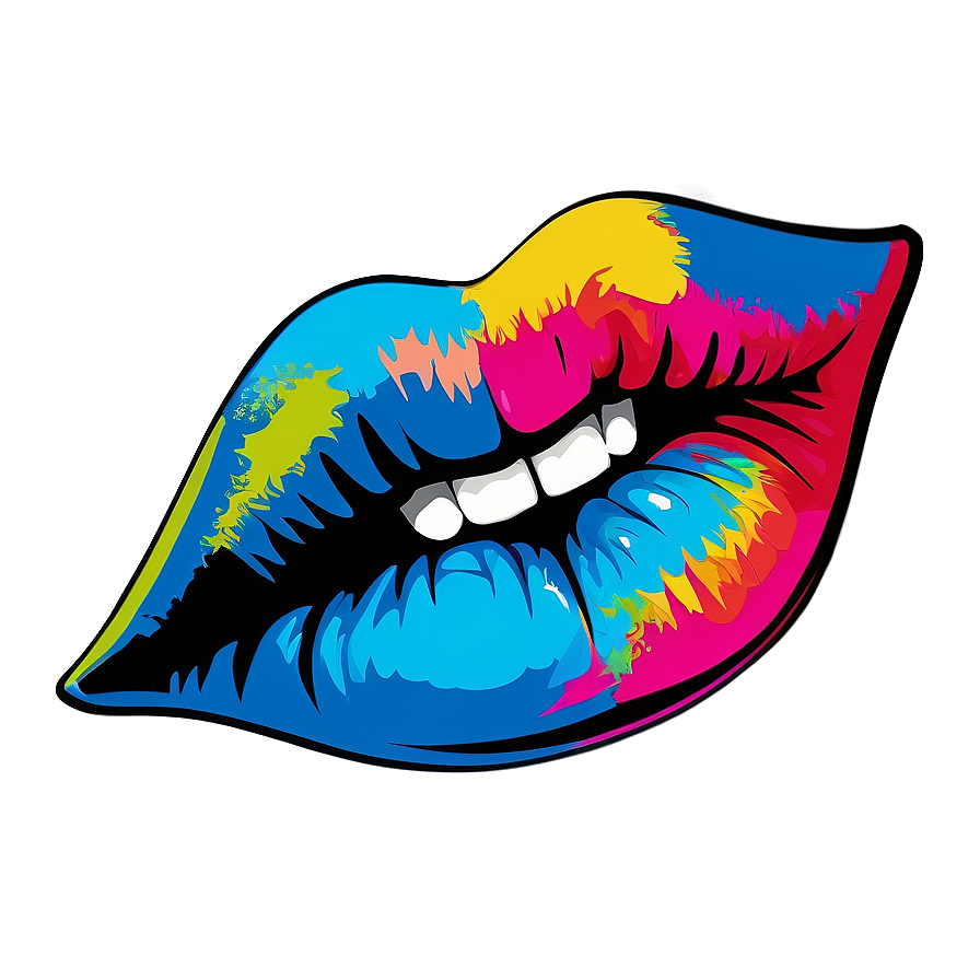 Vibrant Pop Art Lips Png 06242024 PNG Image