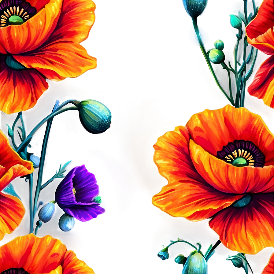 Vibrant Poppies Png 30 PNG Image