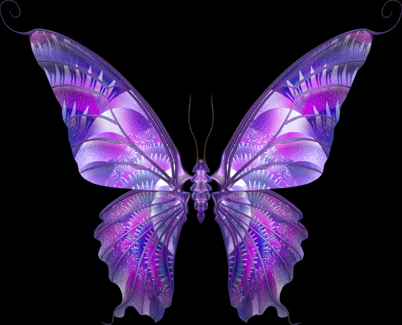 Vibrant Purple Butterfly Art PNG Image