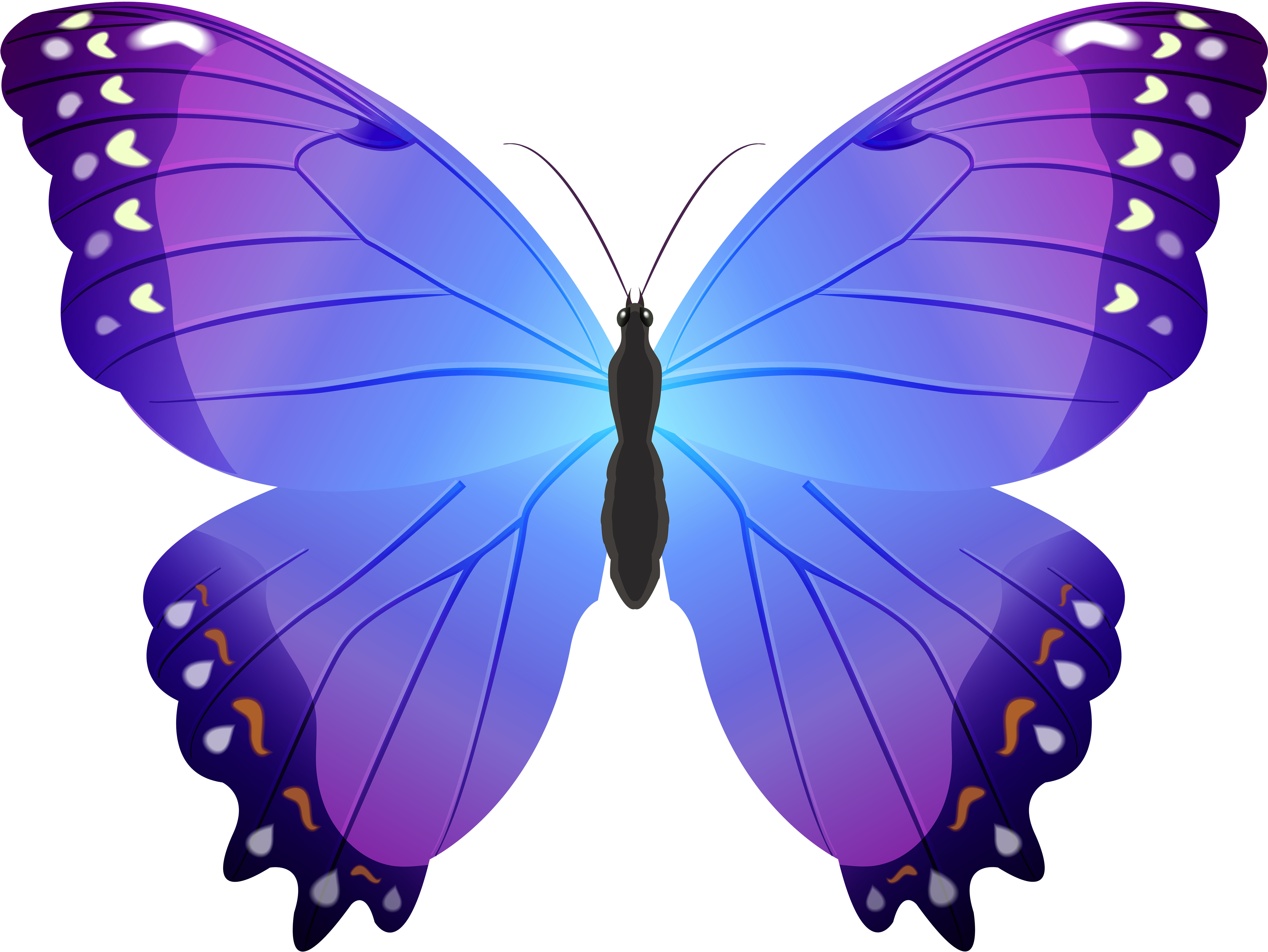 Vibrant Purple Butterfly Illustration PNG Image