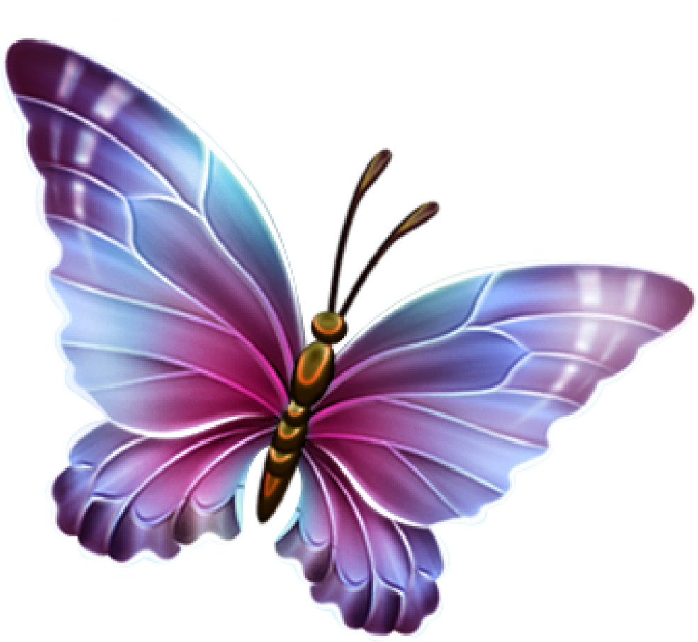 Vibrant Purple Butterfly Illustration PNG Image