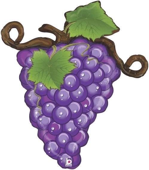 Vibrant Purple Grapes Illustration PNG Image