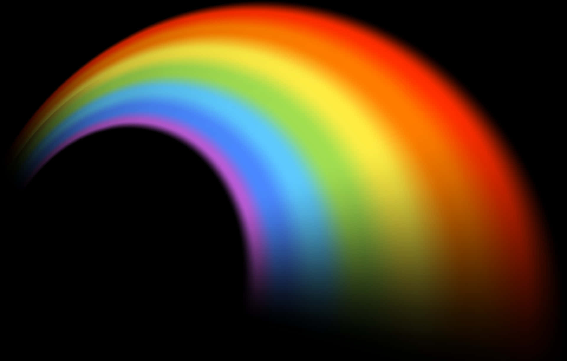 Vibrant Rainbow Arc Black Background PNG Image