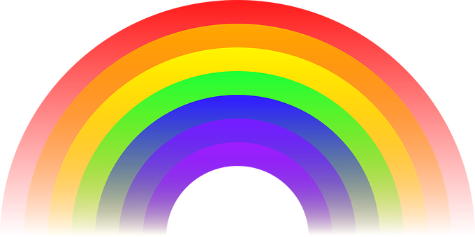 Vibrant Rainbow Arc Digital Art PNG Image