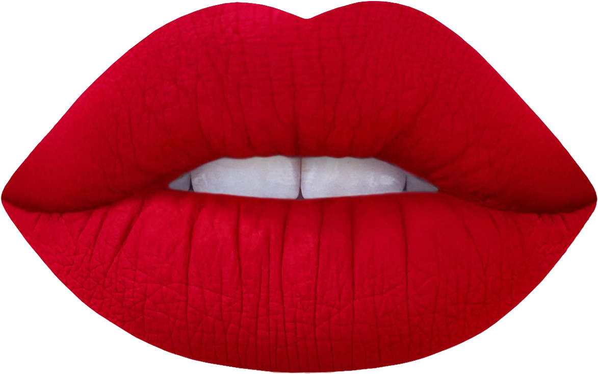 Vibrant Red Lips Closeup PNG Image