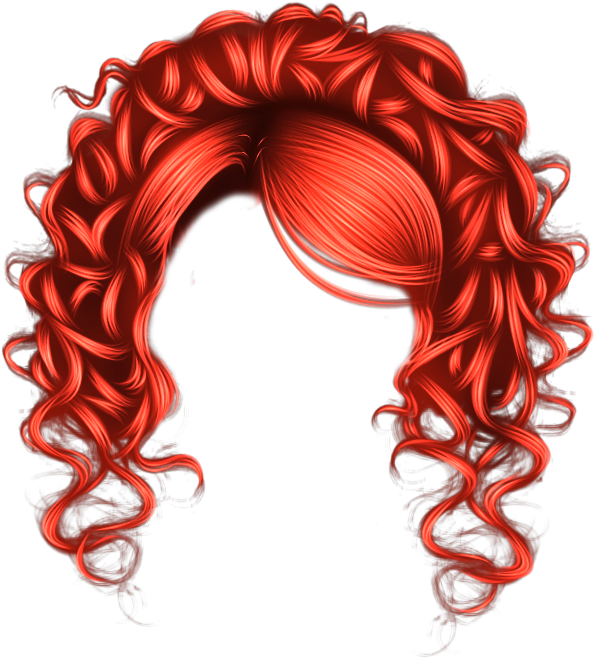 Vibrant Redhead Hairstyle Illustration PNG Image